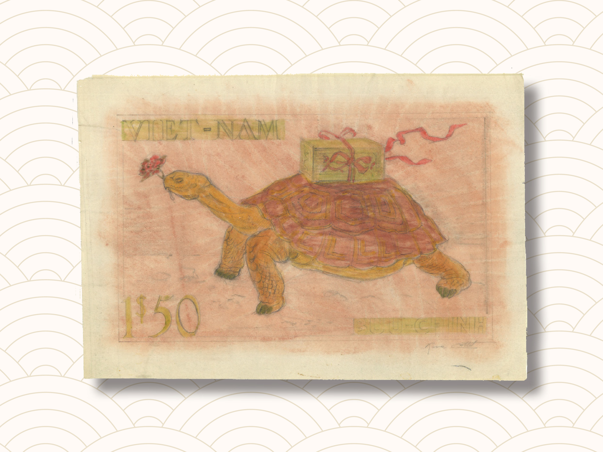 Spring 2025 Sales Special Features: 1955 1st Anniv of Government of Ngo Dinh Diem Unissued Handpainted | 春拍拍品介紹：吳廷琰政府一週年未發行之彩色設計印樣