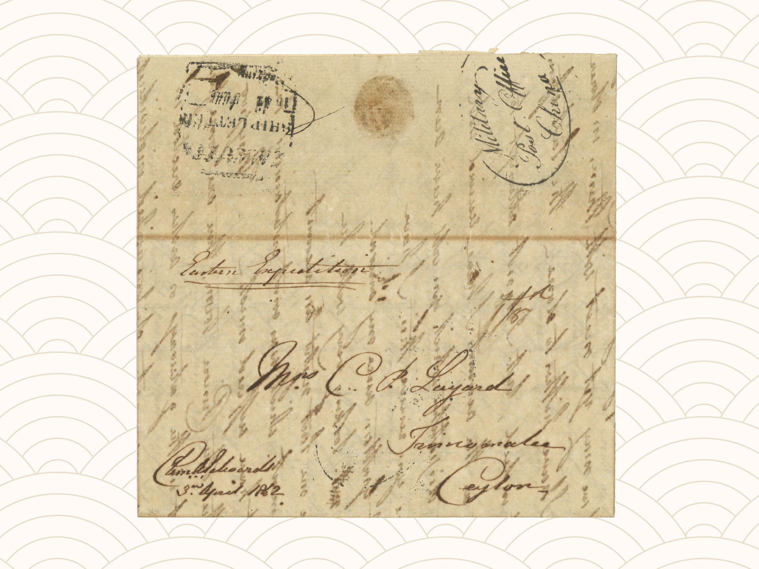 Autumn 2025 Sales Special Features: Extremely scarce “Military Post Office China” Webb type 1 oval seal | 秋拍拍品介紹:極罕之“Military Post Office China”Webb 1型橢圓形戳記